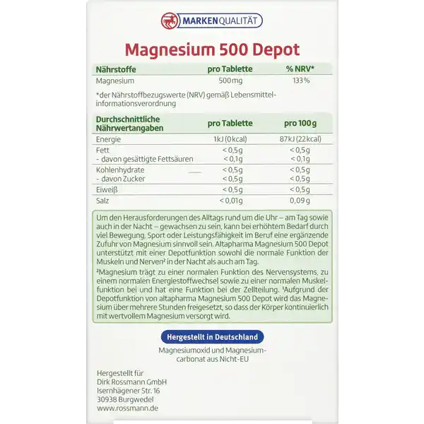 Magnesium 500 Depot