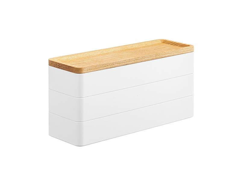 Yamazaki Schmuckschatulle Rin Weiss 3-stufige Accessoire-Ablage