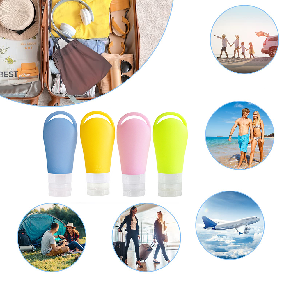 (22-tlg. Set) Befüllbare Kosmetik Behälter Reise Flaschen Zahnbürsten Schutzkappen mit Aufbewahrungstasche - Bunt