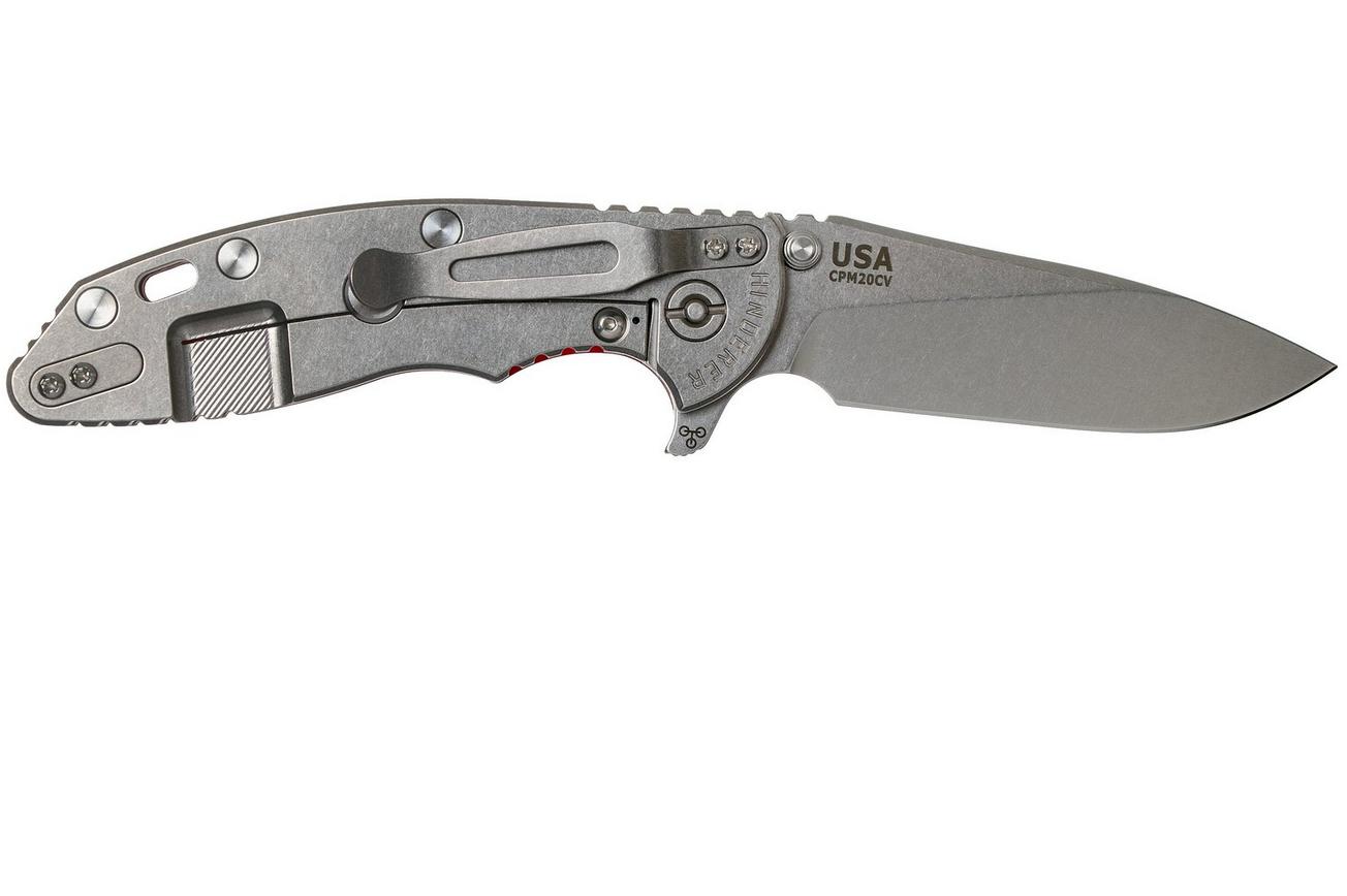 Rick Hinderer XM18 3,5” 20CV Slicer, Red G10 zakmes