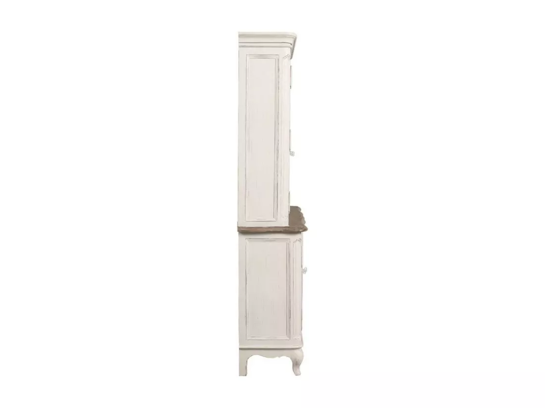 Buffet vaisselier 2 portes vitrées Bois Blanc - Château Interior's