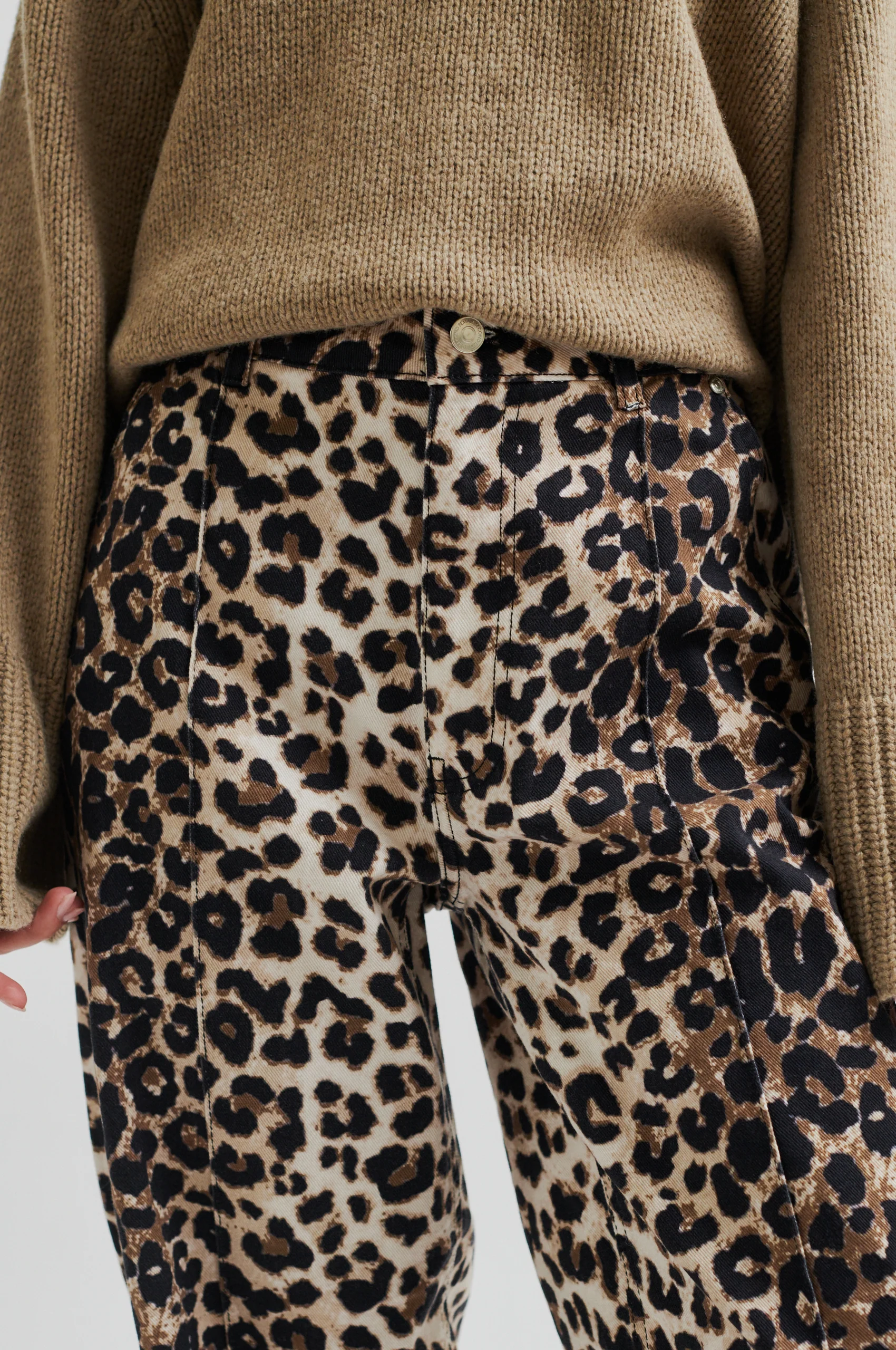 Second Female  Aleo leopard jeans - Kelp
