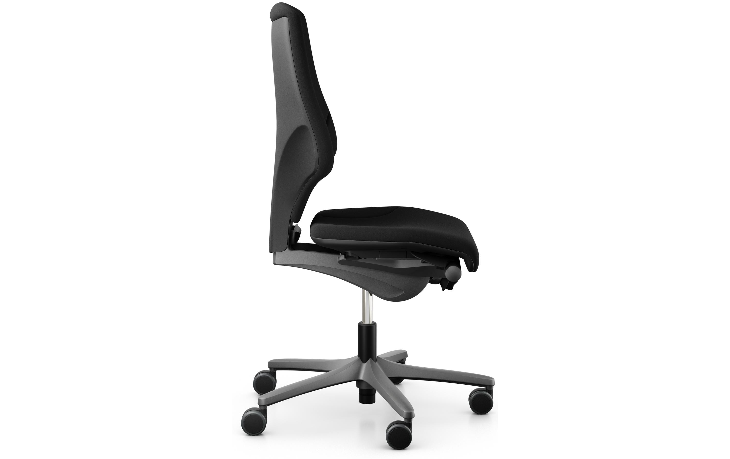Bürostuhl 64 mit Polsterrücken, ohne Armlehnen, Schwarz<br>Klassischer Arbeitsstuhl ideal für aktives Sitzen