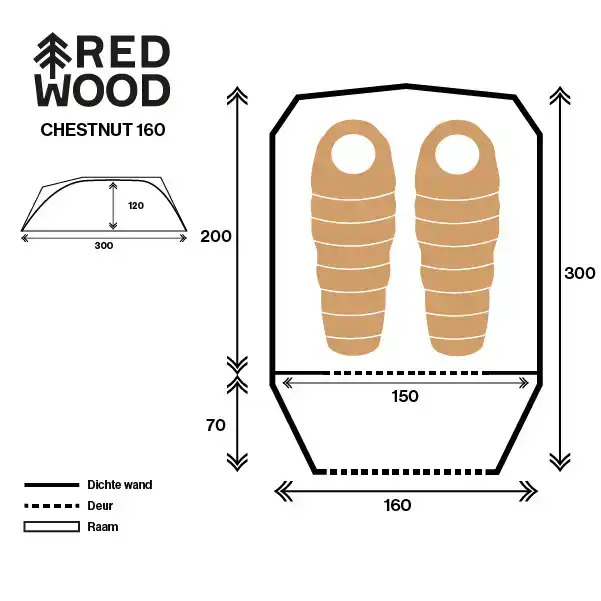 Chestnut 160 Tc Koepeltent