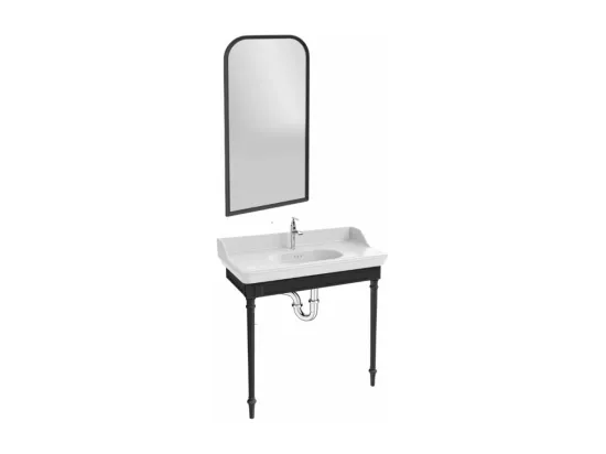 Console JACOB DELAFON Cléo 1889 avec plan vasque + miroir + robinet lavabo chromé + siphon chromé