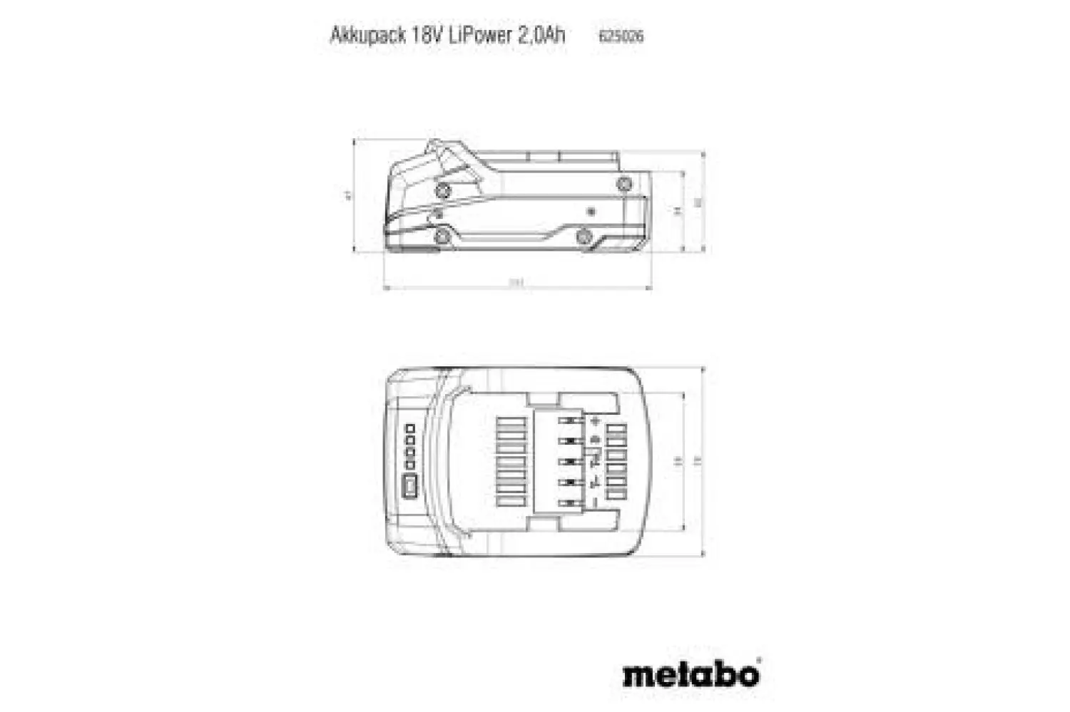Metabo 625026000 Li-Power accu-pack 18 V - 2.0 Ah