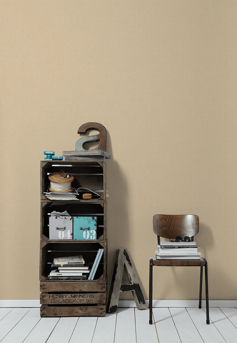 Vliestapete - beige-metallic - uni - 10 Meter