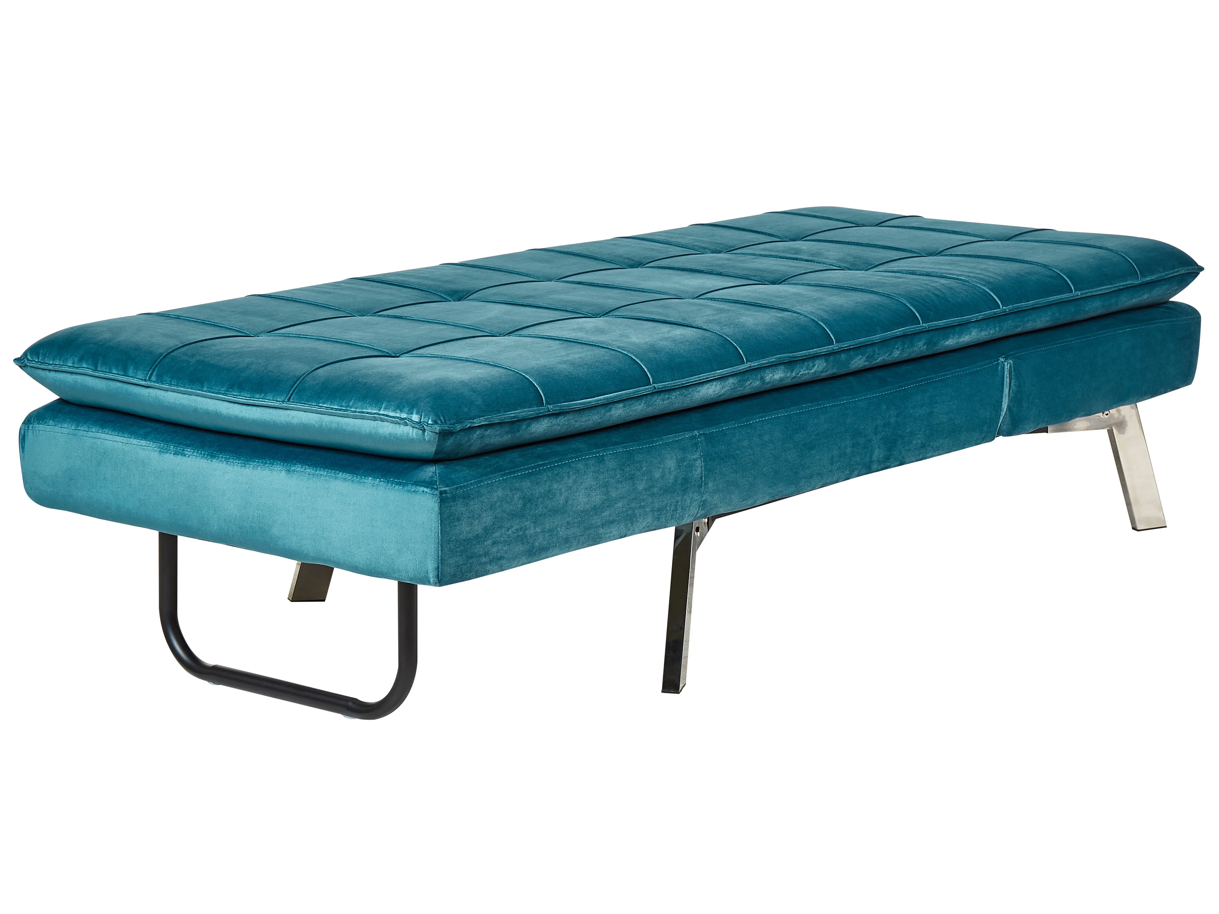 Chaise longue LOIRET Fluweel Groenblauw