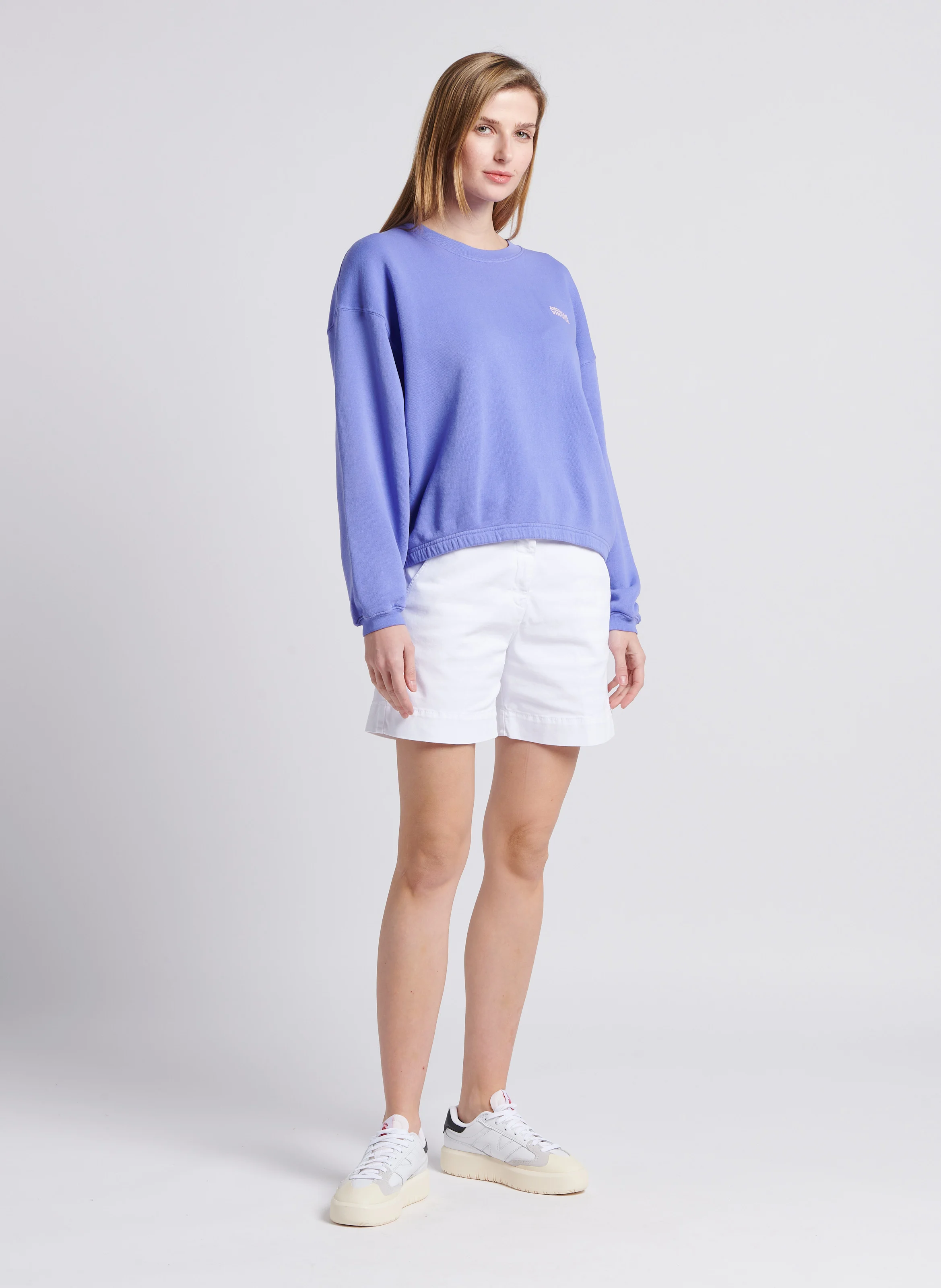 VERMONT - Short large en coton mélangé | Blanc