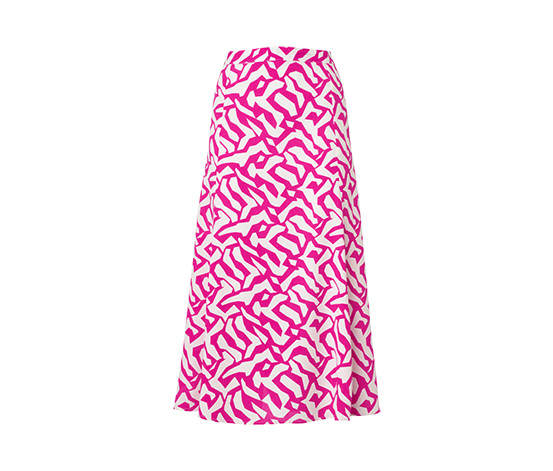 Bedruckter Midi-Rock, pink