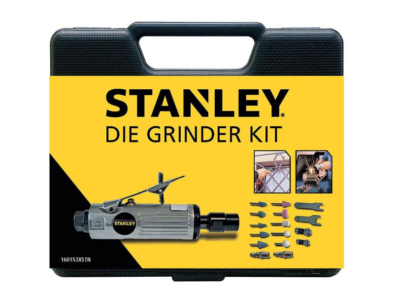 Stanley Druckluft-Schleifer Set mit 10 Aufsätzen Stabschleifer Set