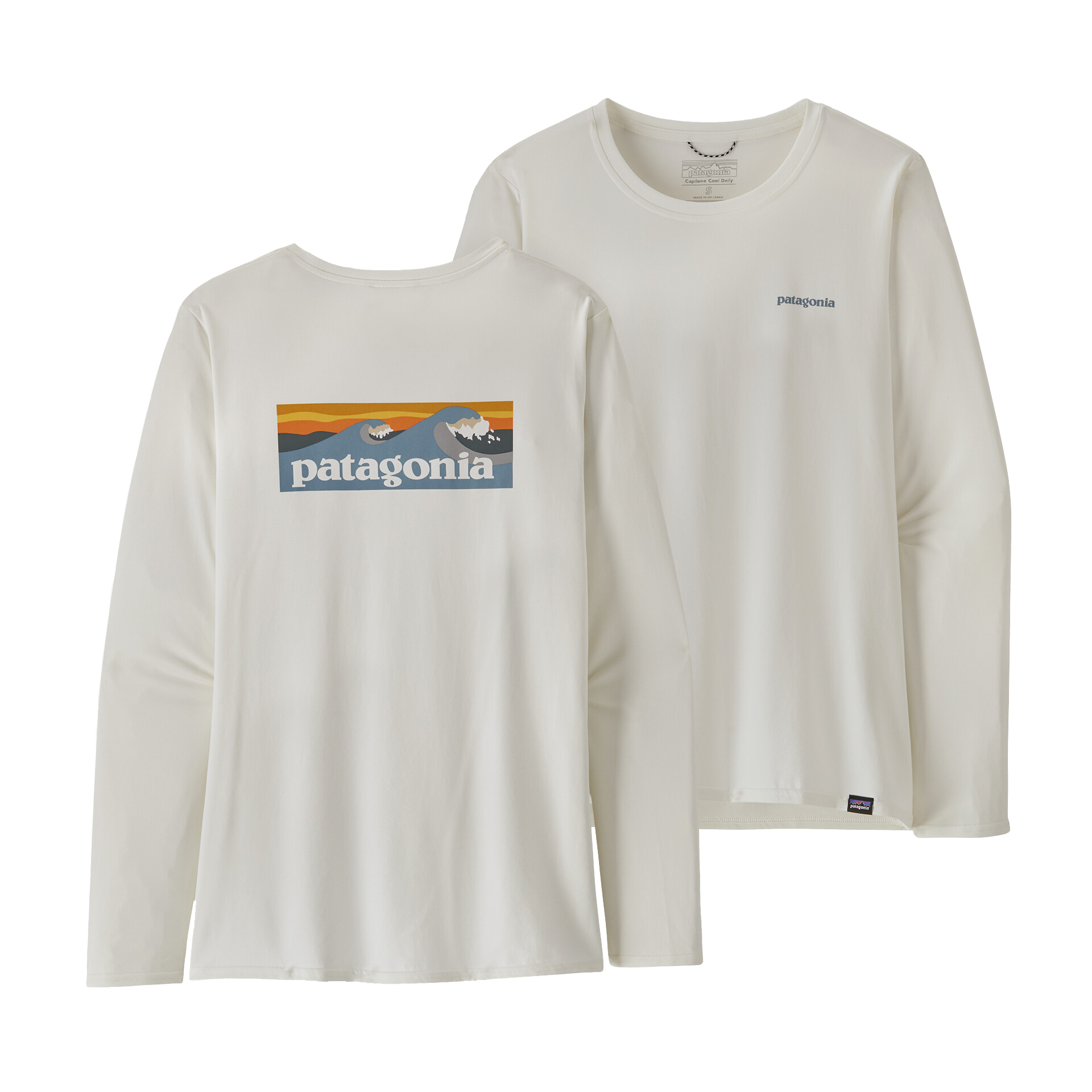 L/S Capilene Cool Daily Graphic Shirt Dame Boardshort Logo Light Plume Grey: White
