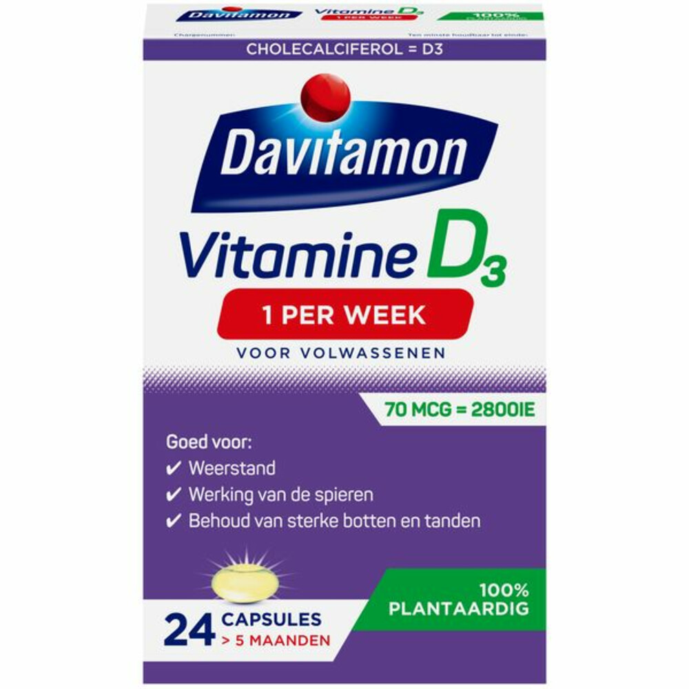 Davitamon Vitamine D Vegan 1 Per Week24 capsules