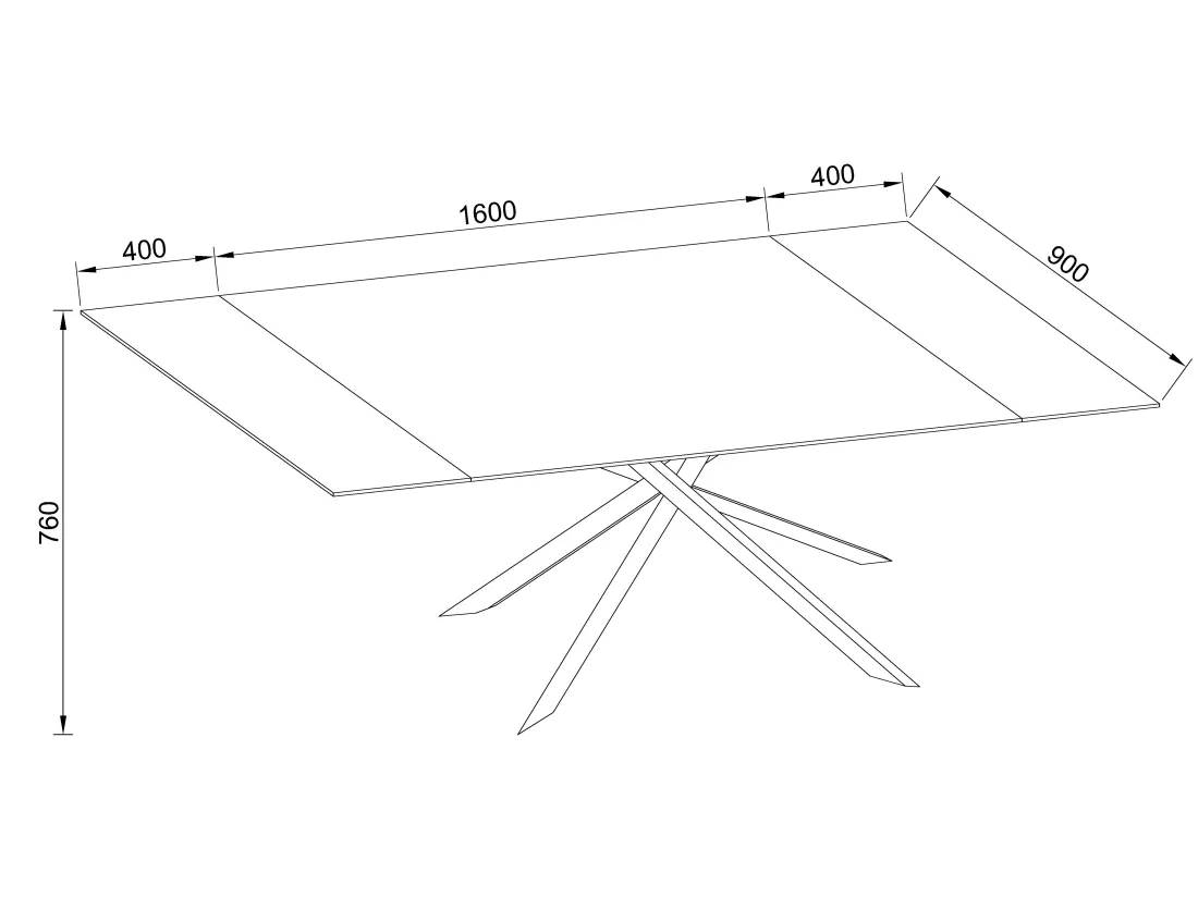 Table à manger extensible 6 à 10 personnes en céramique, verre trempé et métal - Effet marbre blanc et anthracite - COREMA de Maison Céphy
