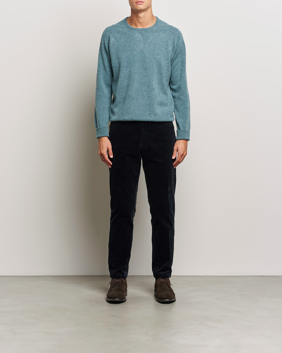 William Lockie Rob Lambswool Crewneck Caspian