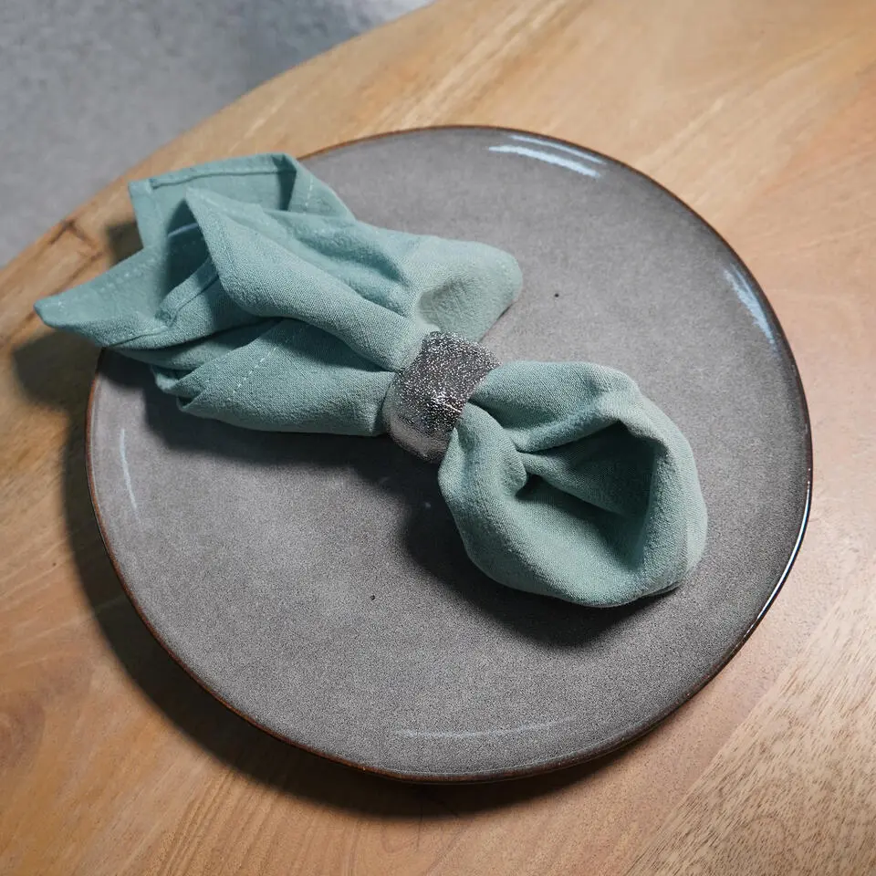 QUVIO Servetringen - set van 4 - Zilver