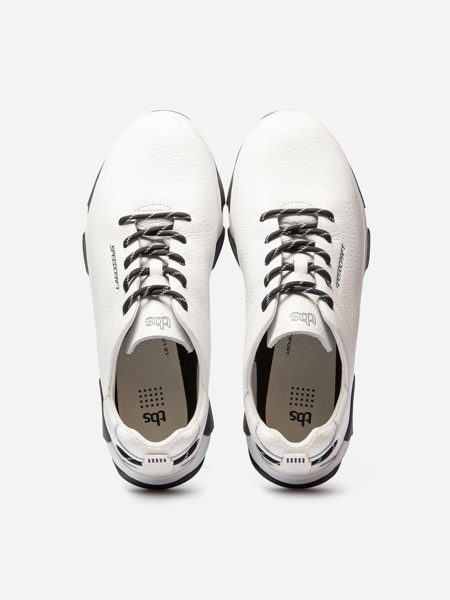 Baskets Homme Semelle Grip Cuir Blanc