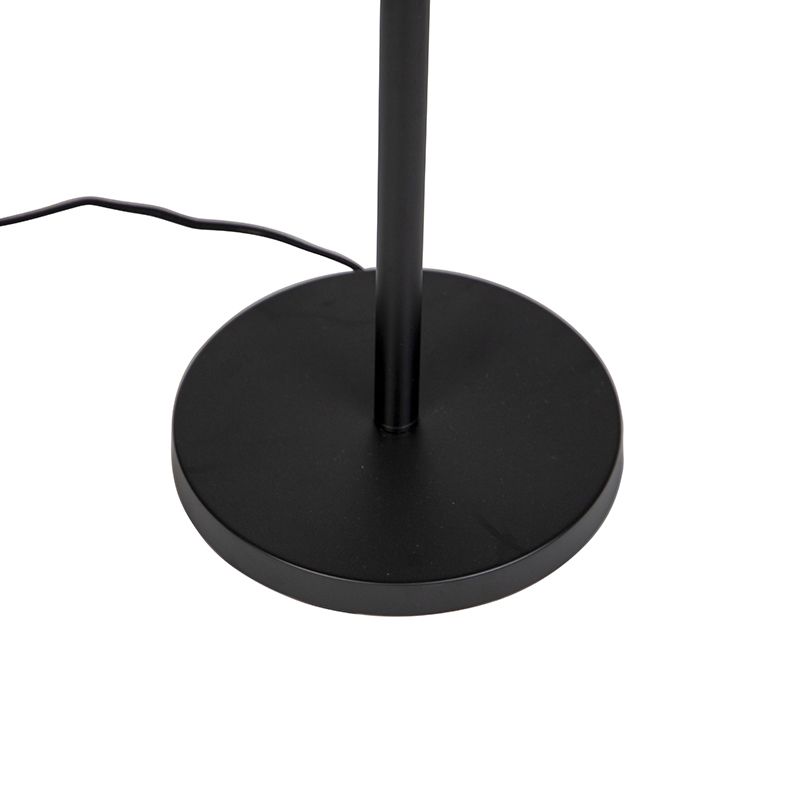 Design vloerlamp zwart met zwart-wit kap 47 cm - Simplo