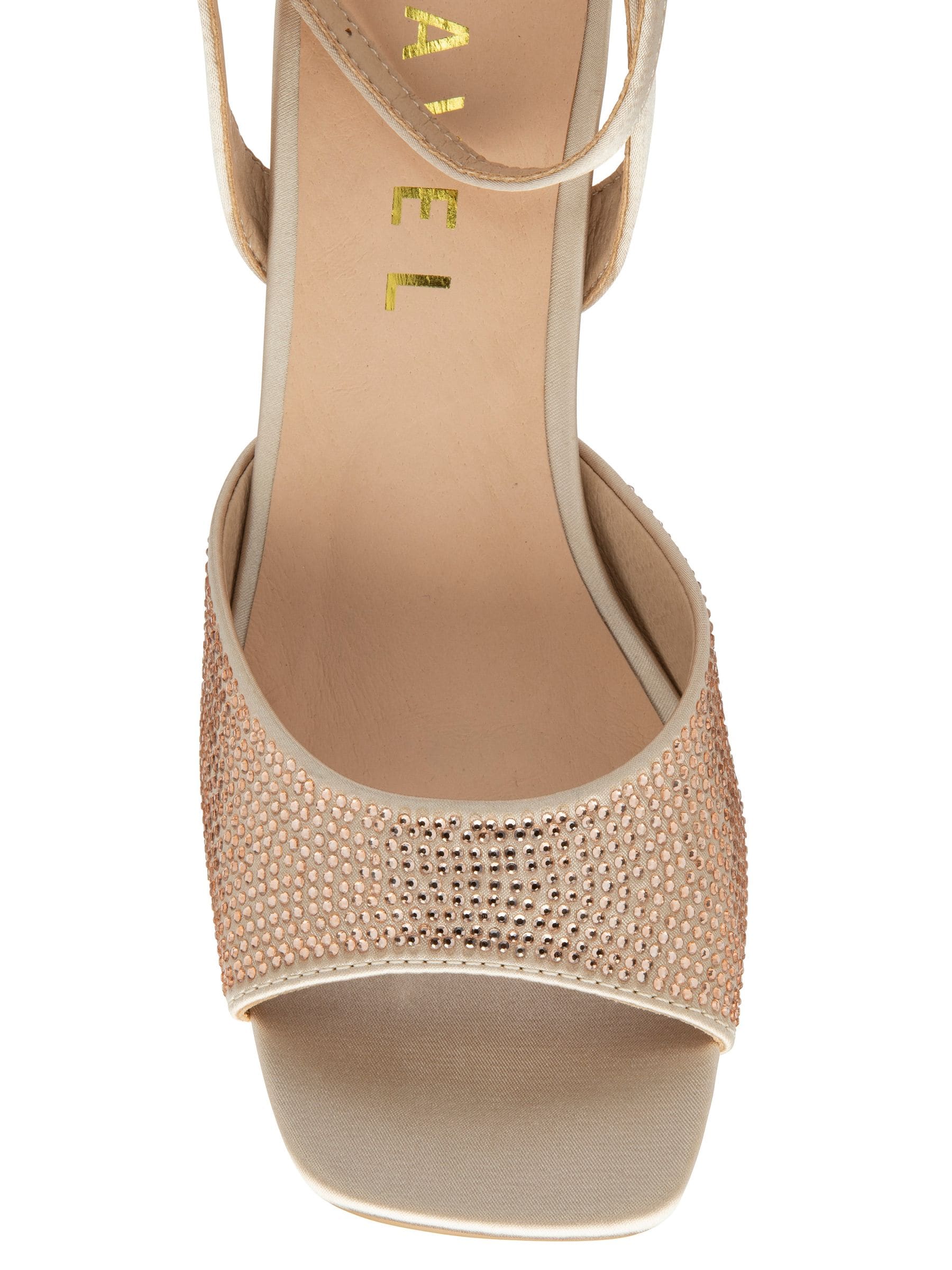 Goud - Ravel Peep-Toe Block-Heel Mule Sandals