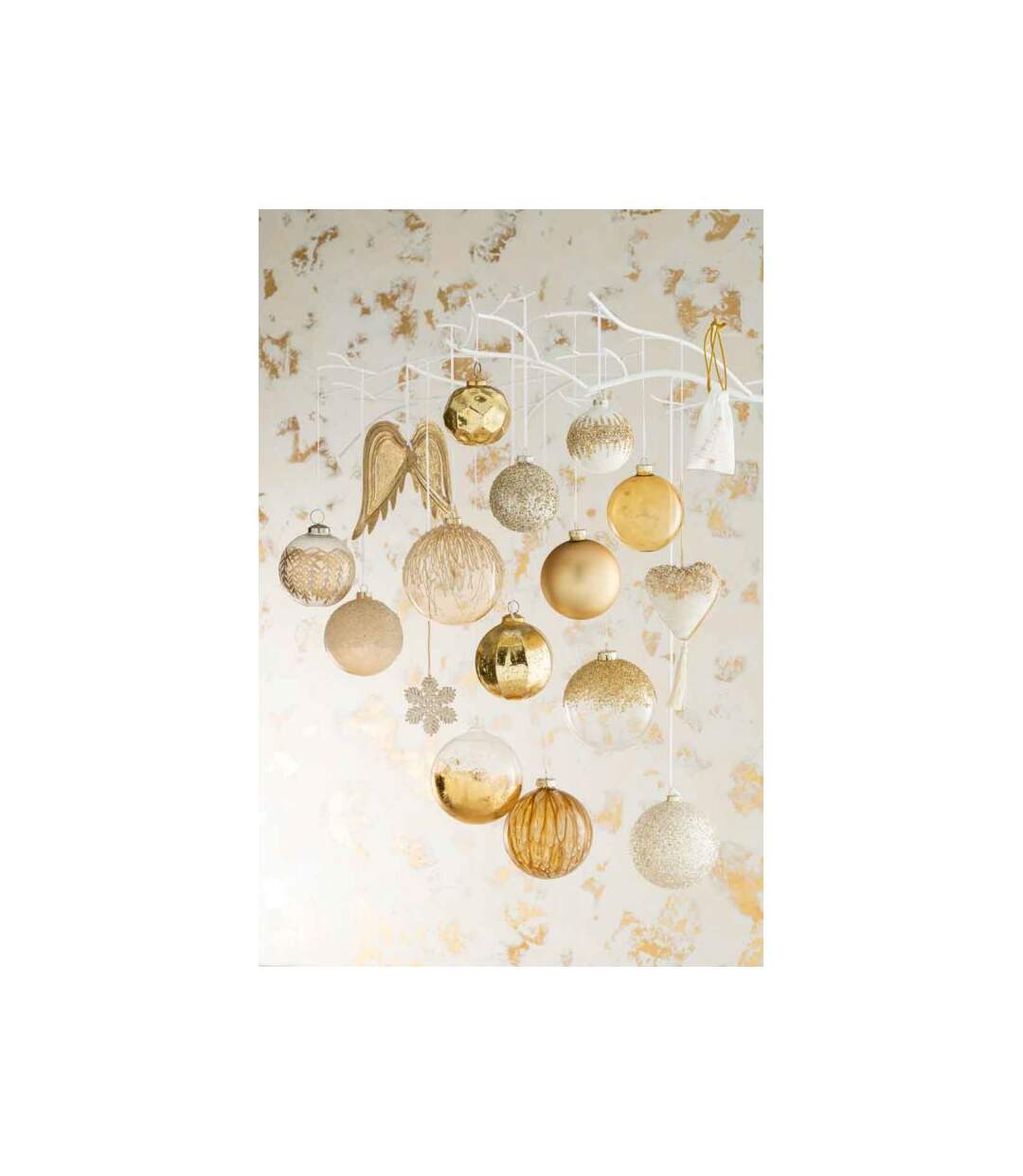 Paris Prix - Lot De 4 Boules De Noël givre 10cm Champagne