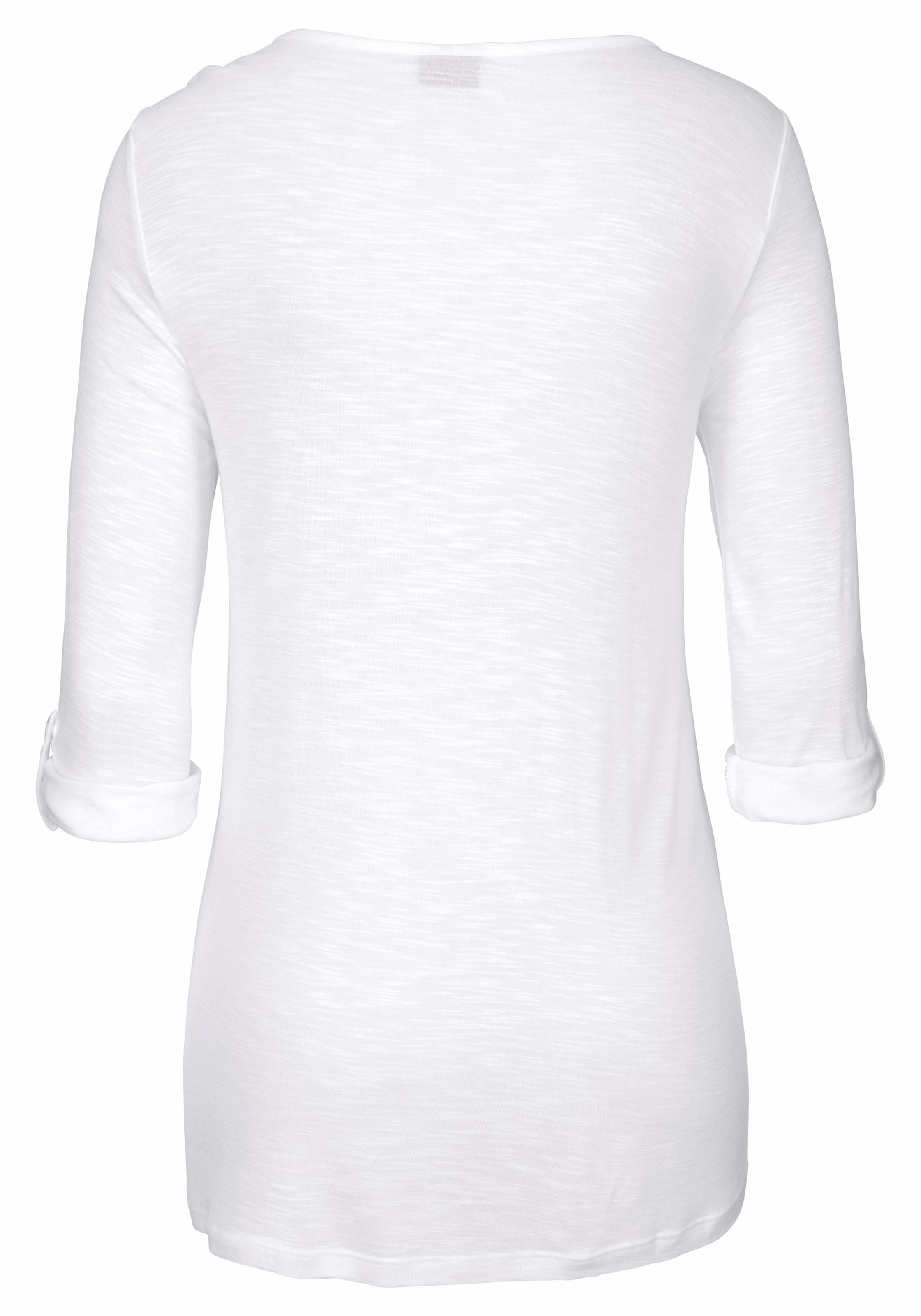 Buffalo Strandshirt , mit Stickerei und Quasten, Tunika, 3/4-Arm, Blusenshirt