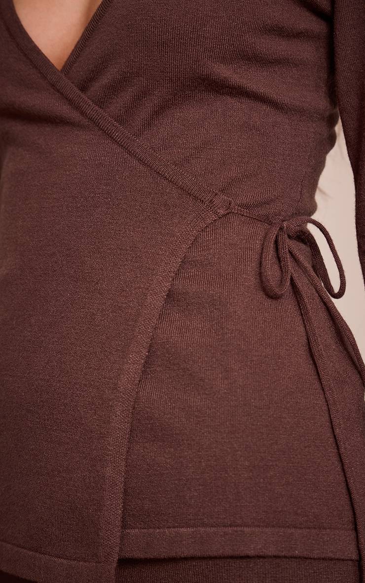 Chocolat Gilet Cache-cœur En Maille Fine