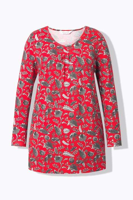 Jerseykleid, Musterstreifen, 3/4-Ärmel mit Volant