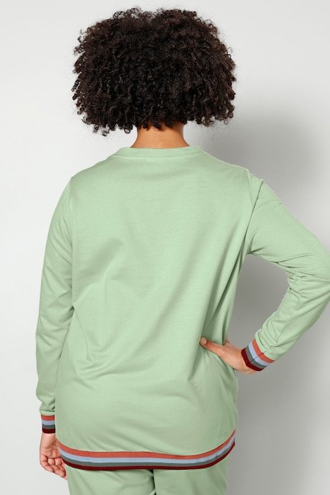 Sweatshirt, EASY, Rundhals, Streifenbündchen