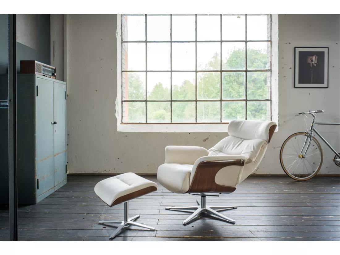Fauteuil - blanc crème Velours - TOSAR