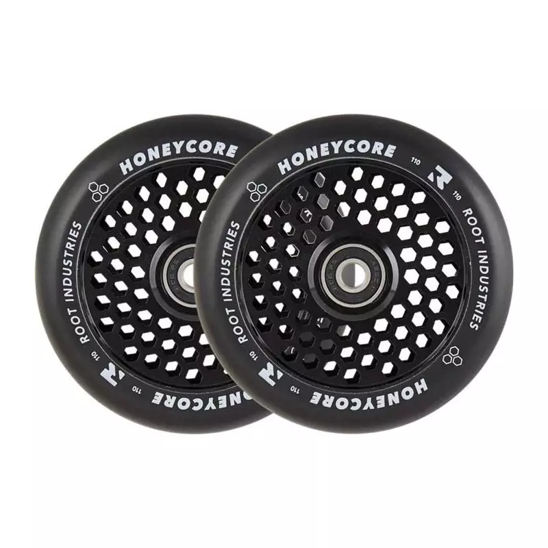 Roue Trottinette Freestyle ROOT Honeycore Noir 110mm (Pack de 2)