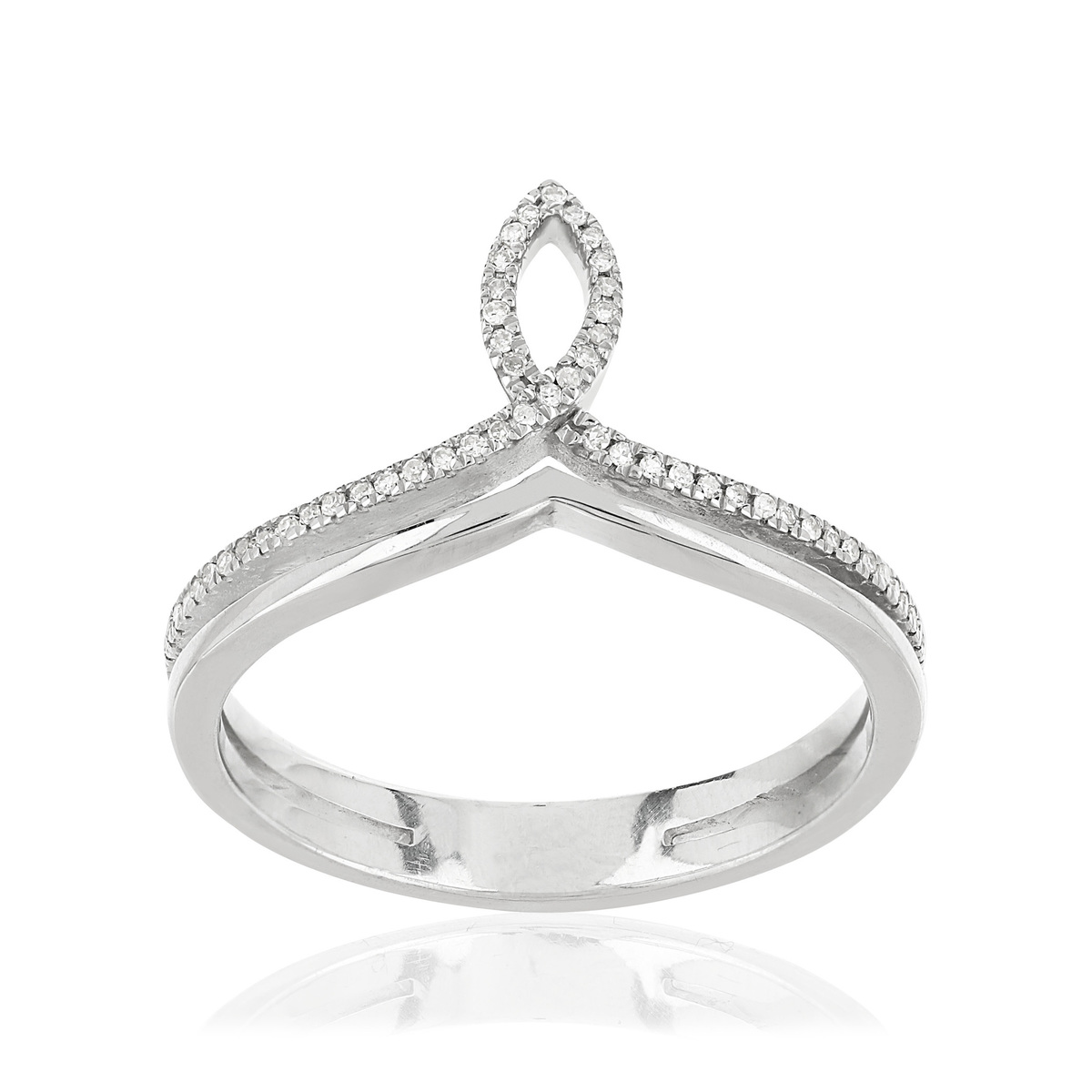 Bague or blanc 375 diamants