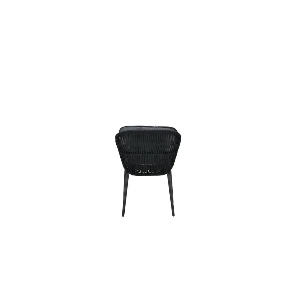 Pescara dining fauteuil - carbon black -rope black - mystic grey