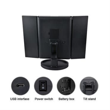 UNIQ LED Trifold Hollywood Makeup Spejl