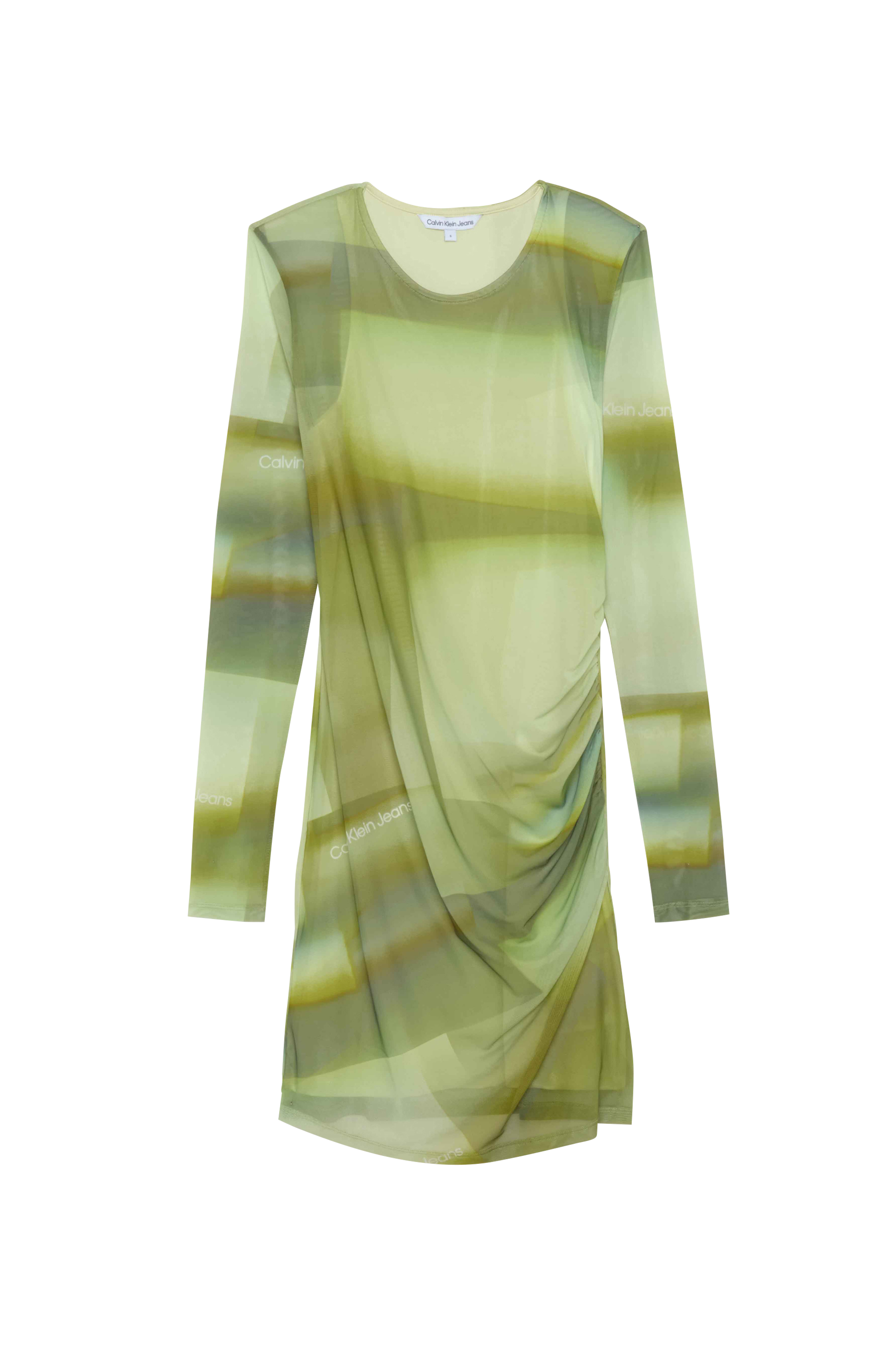 CALVIN KLEIN JEANS Robe ILLUMINATED AOP MESH Vert