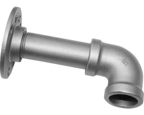 Wandbeugel voor industriële woning, zilver, Ø 25 mm