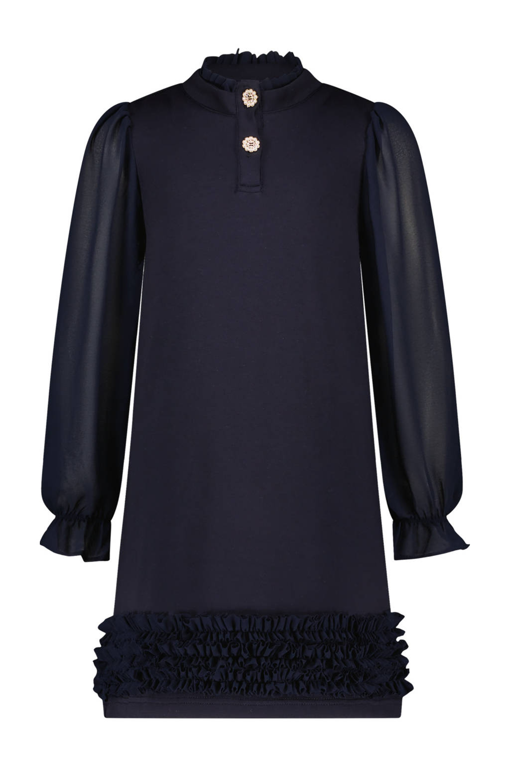 Le Chic semi-transparante A-lijn jurk SHANEW donkerblauw