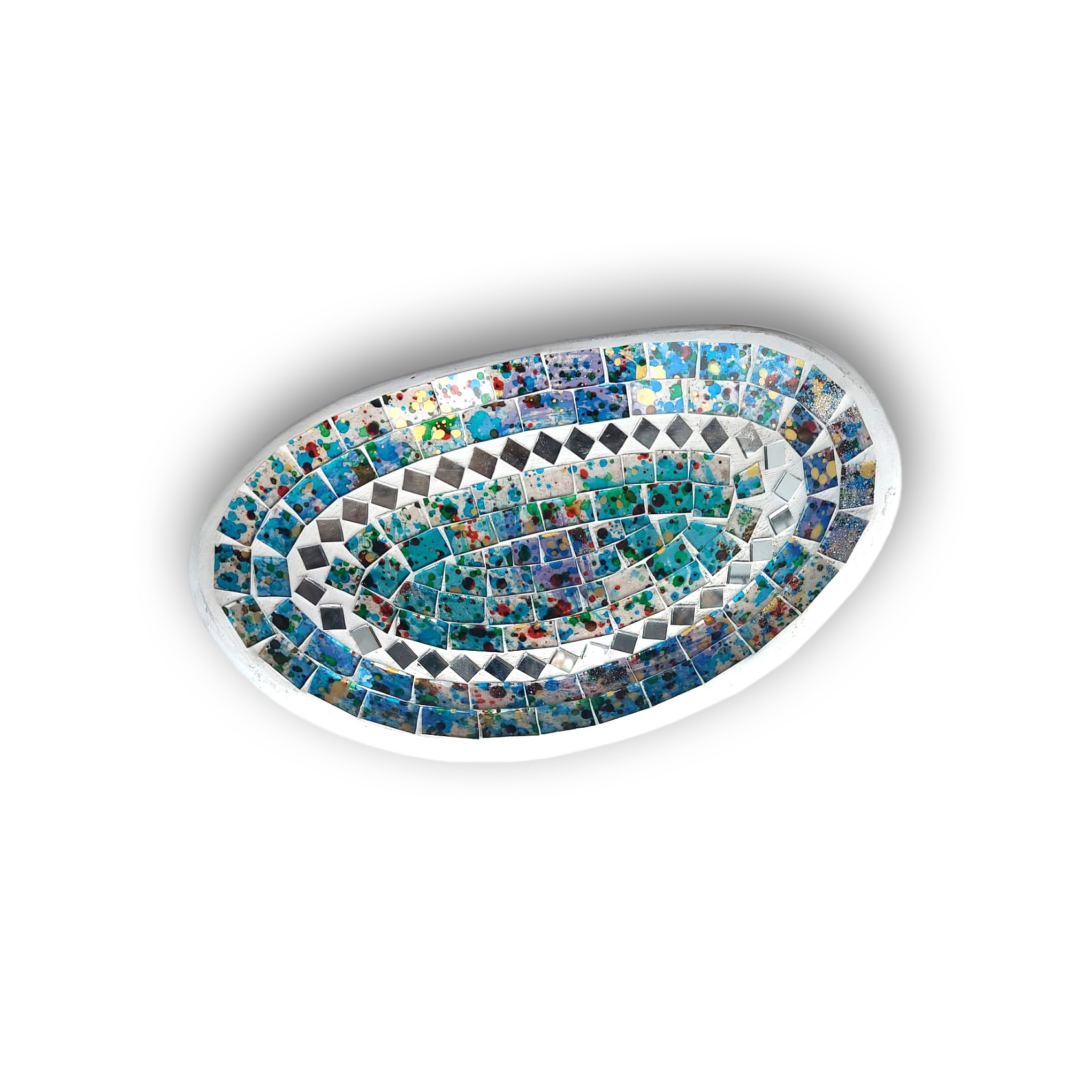 Mosaikschale 'Avan' L, multicolor, B 25 cm, L 15 cm, H 6 cm von fischer's lagerhaus