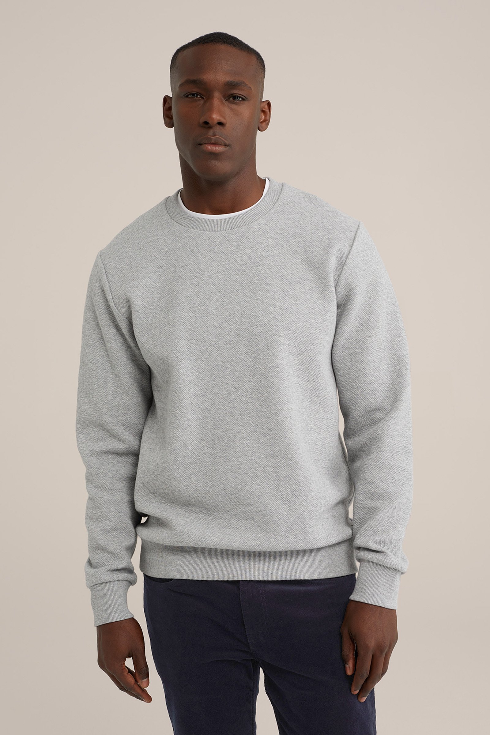sweater met structuur WE Fashion Lichtgrijs