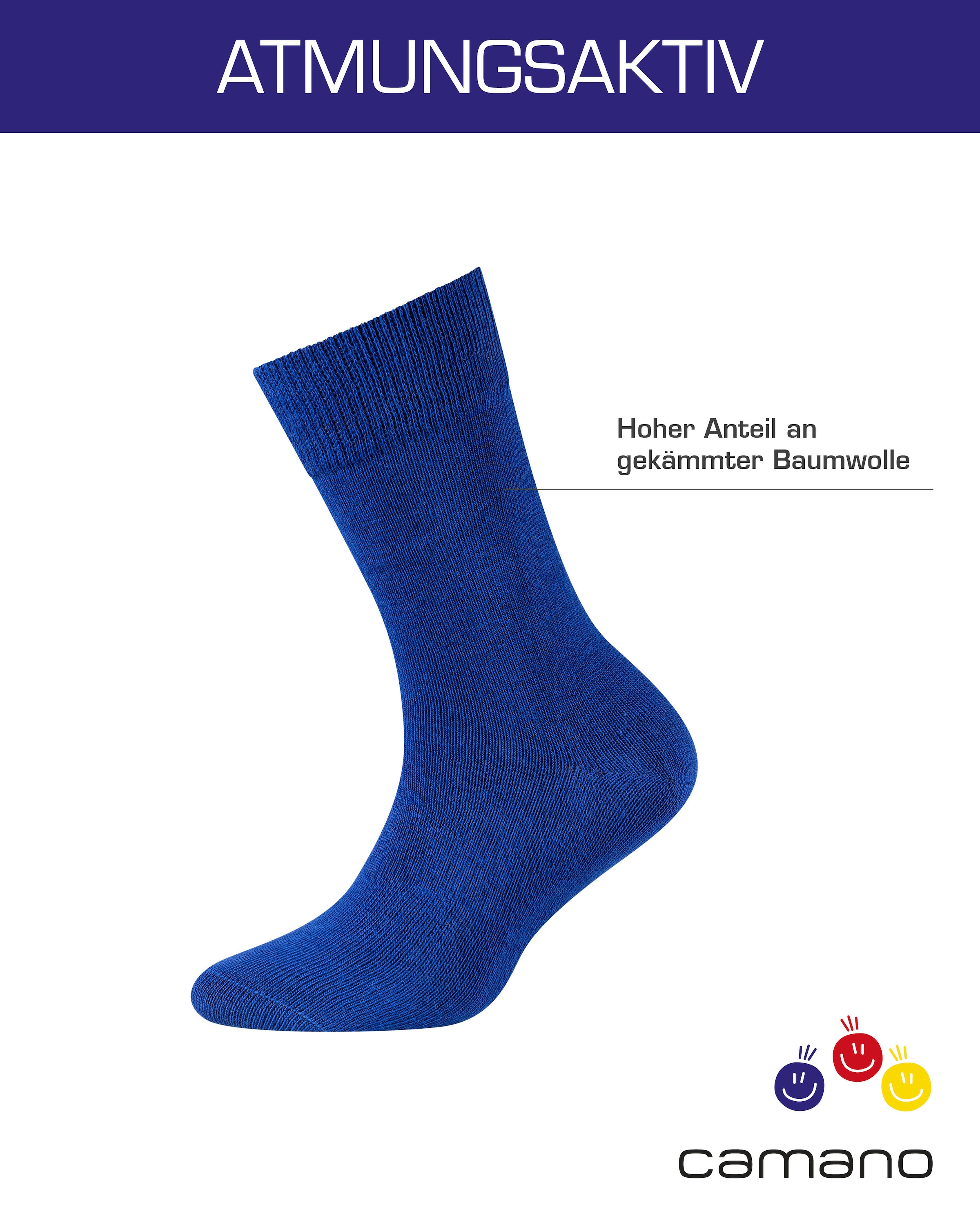 Camano Socken »ca-soft« 6 Stk. tlg. mit Komfortbund und gepolsterten Zehen-/Fersenbereich