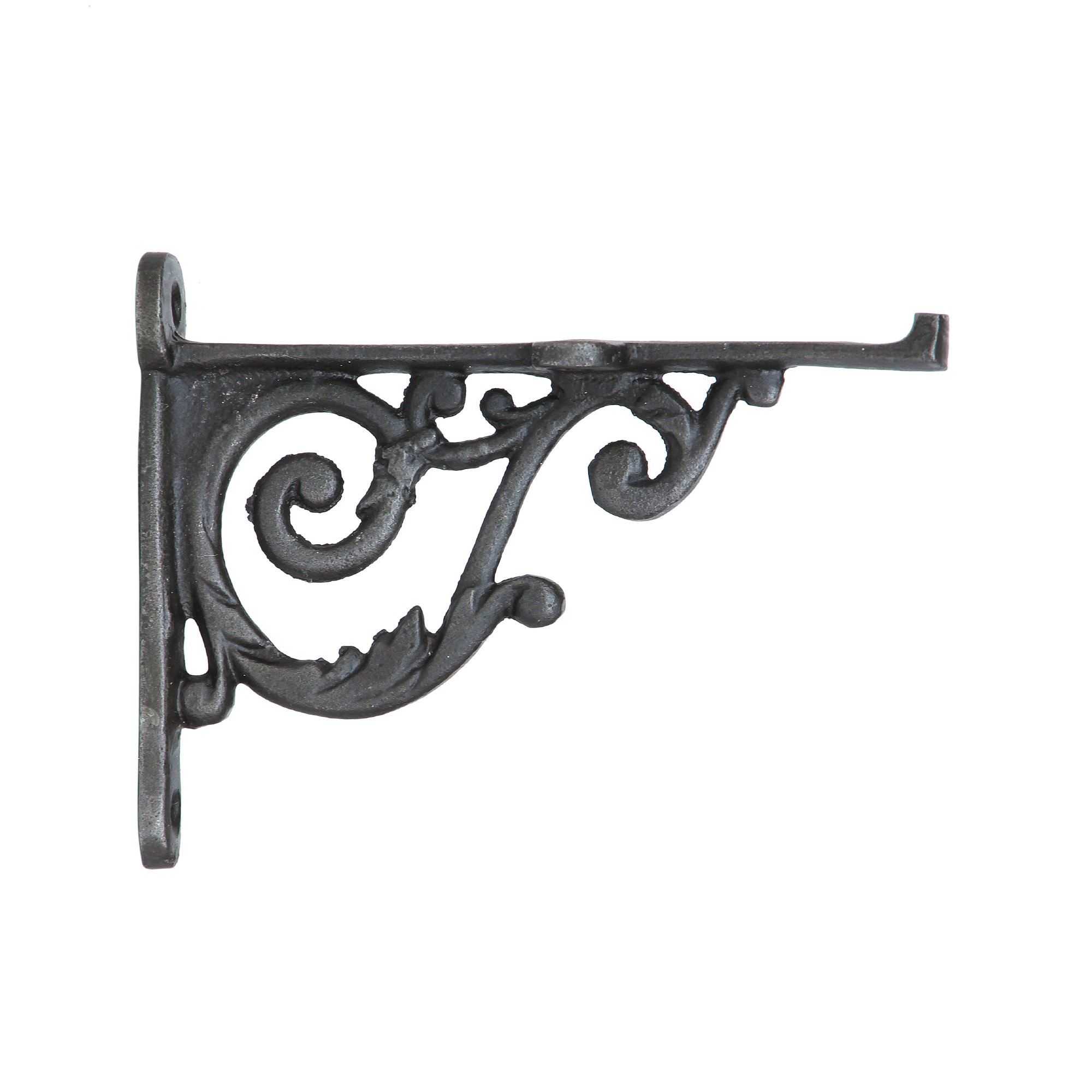 Regalwinkel aus Gusseisen, schwarz, T 13 cm, H 10 cm, B 2 cm von fischer's lagerhaus
