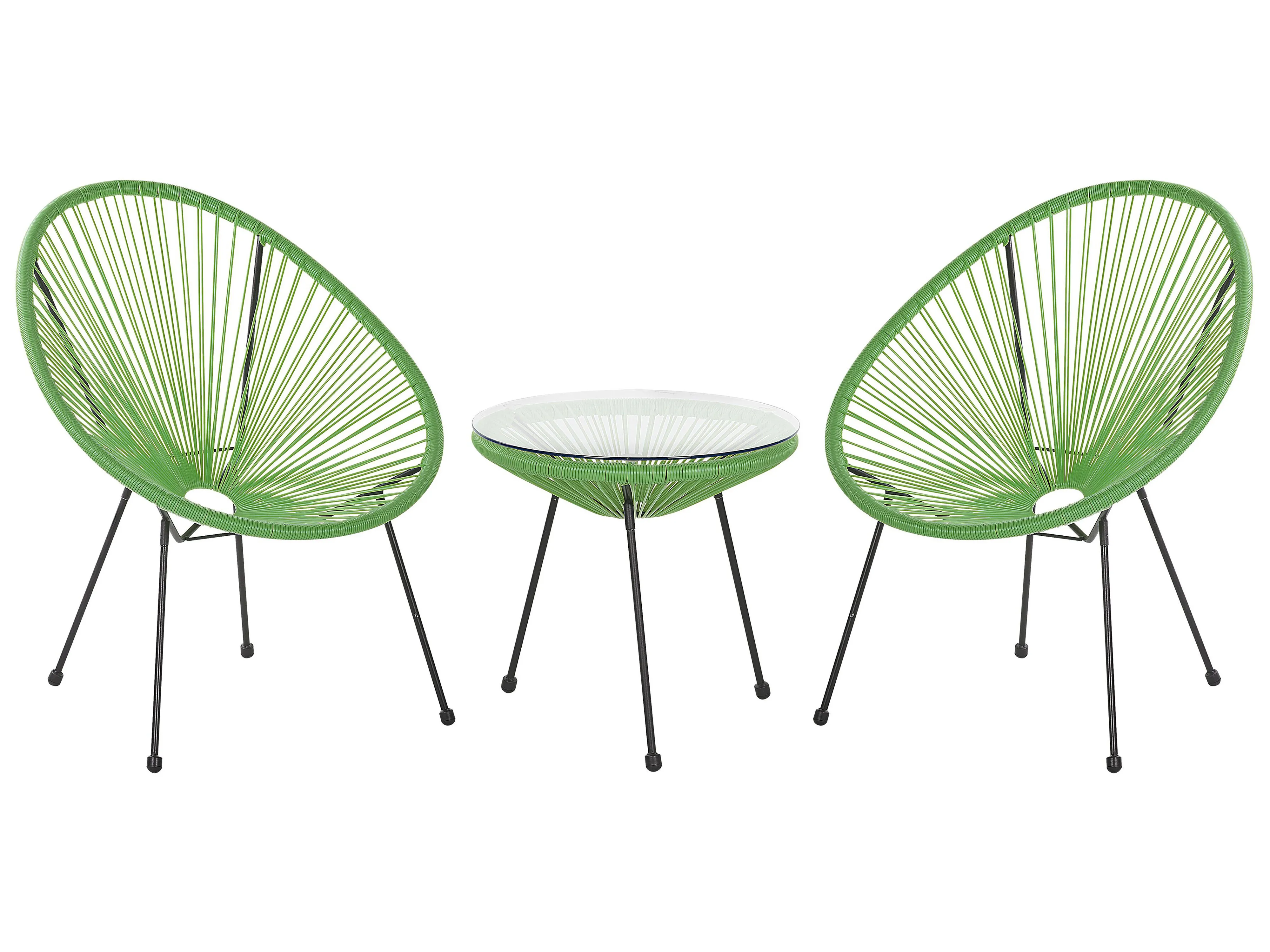 Bistroset ACAPULCO II PE rotan Groen