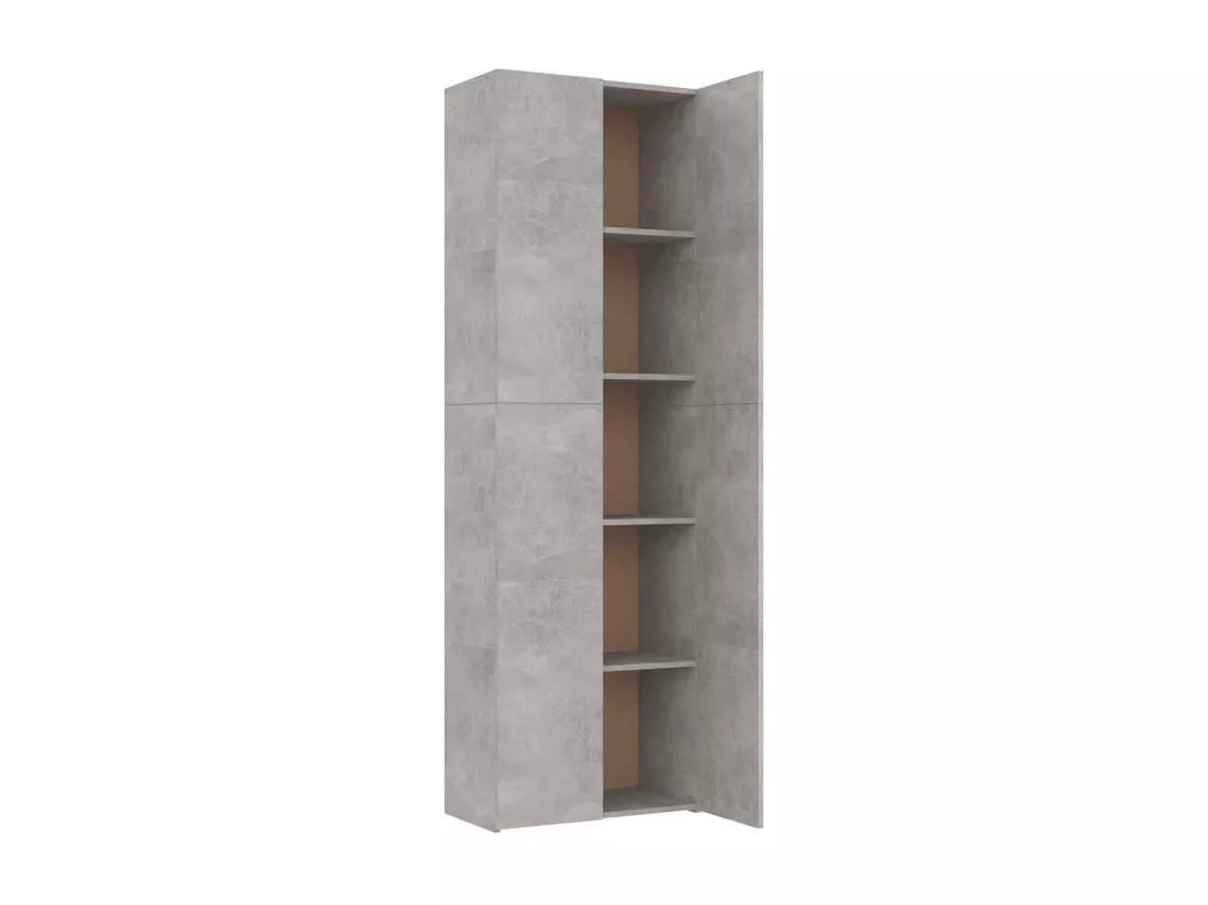 Armoire de bureau Gris béton 60x32x190 cm Bois d'ingénierie