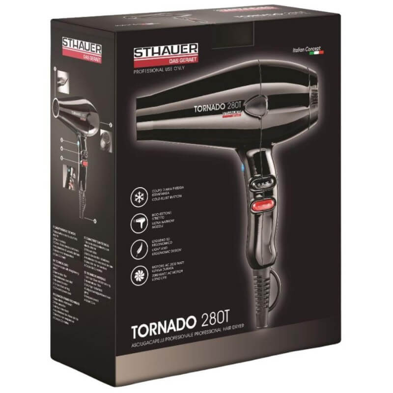 Sèche-cheveux professionnel Tornado Noir 280t STHAUER 2000 Watts