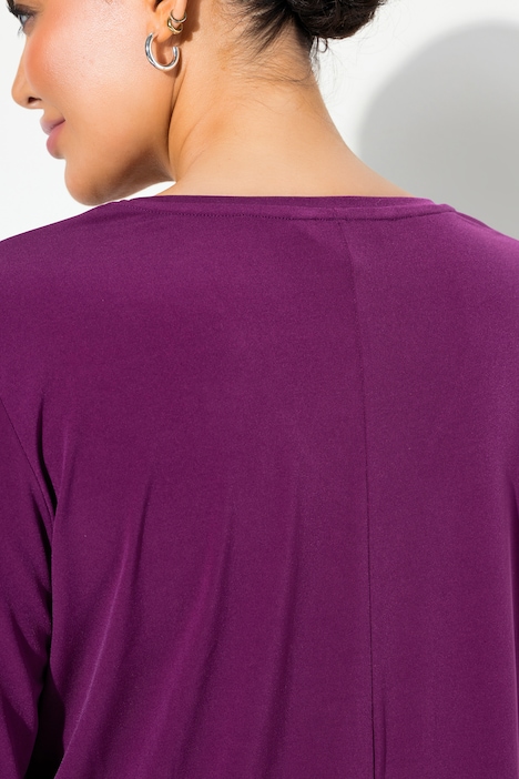 Longshirt,  A-Linie, V-Ausschnitt