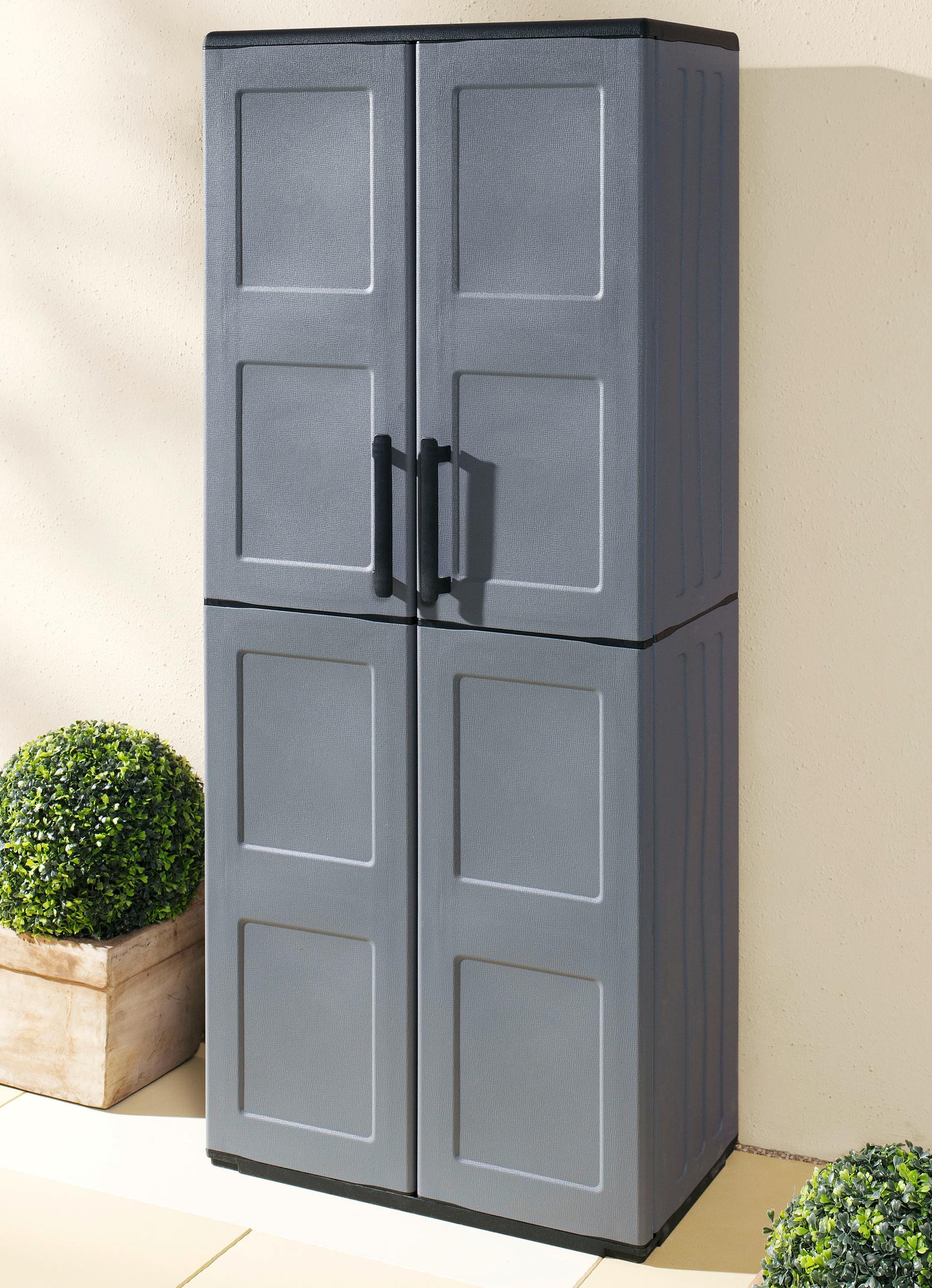 Gartenschrank mit soliden Stahlscharnieren