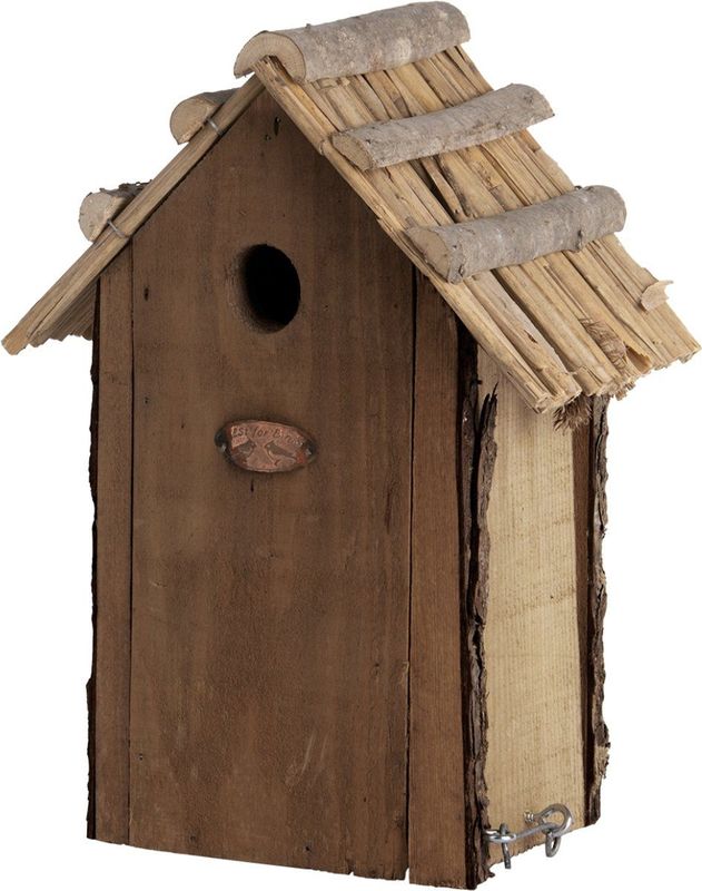 Nestkast - Houten - Rieten Dak - Voor Koolmees