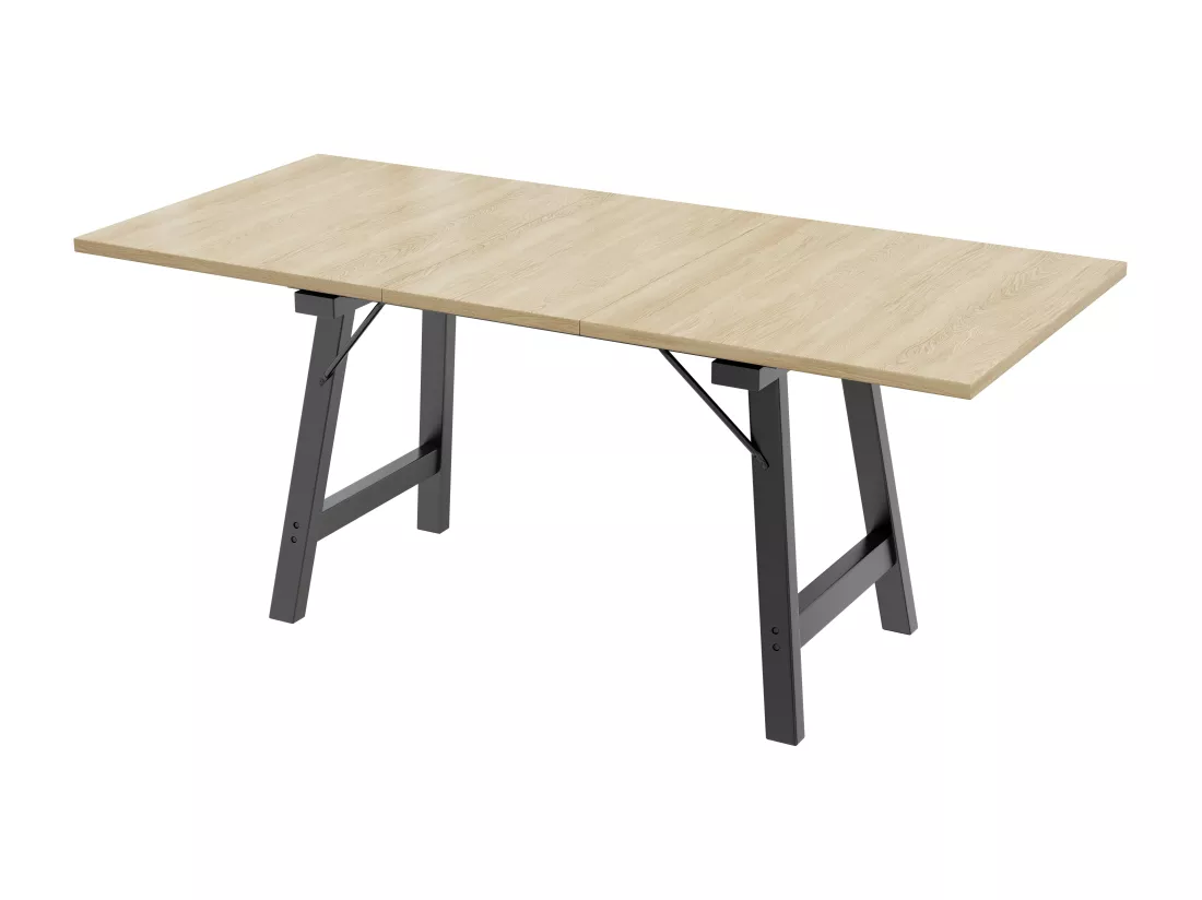 Table à manger extensible en MDF - 140/180 x 80 cm - adaptée pour 4 à 6 personnes - Naturel
