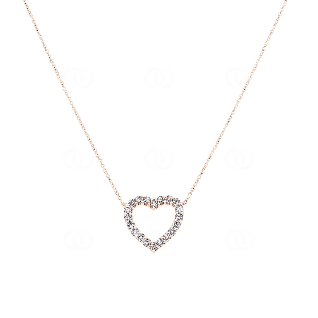 Collier 750/18 K Roségold mit Diamanten 0.50 ct H/si