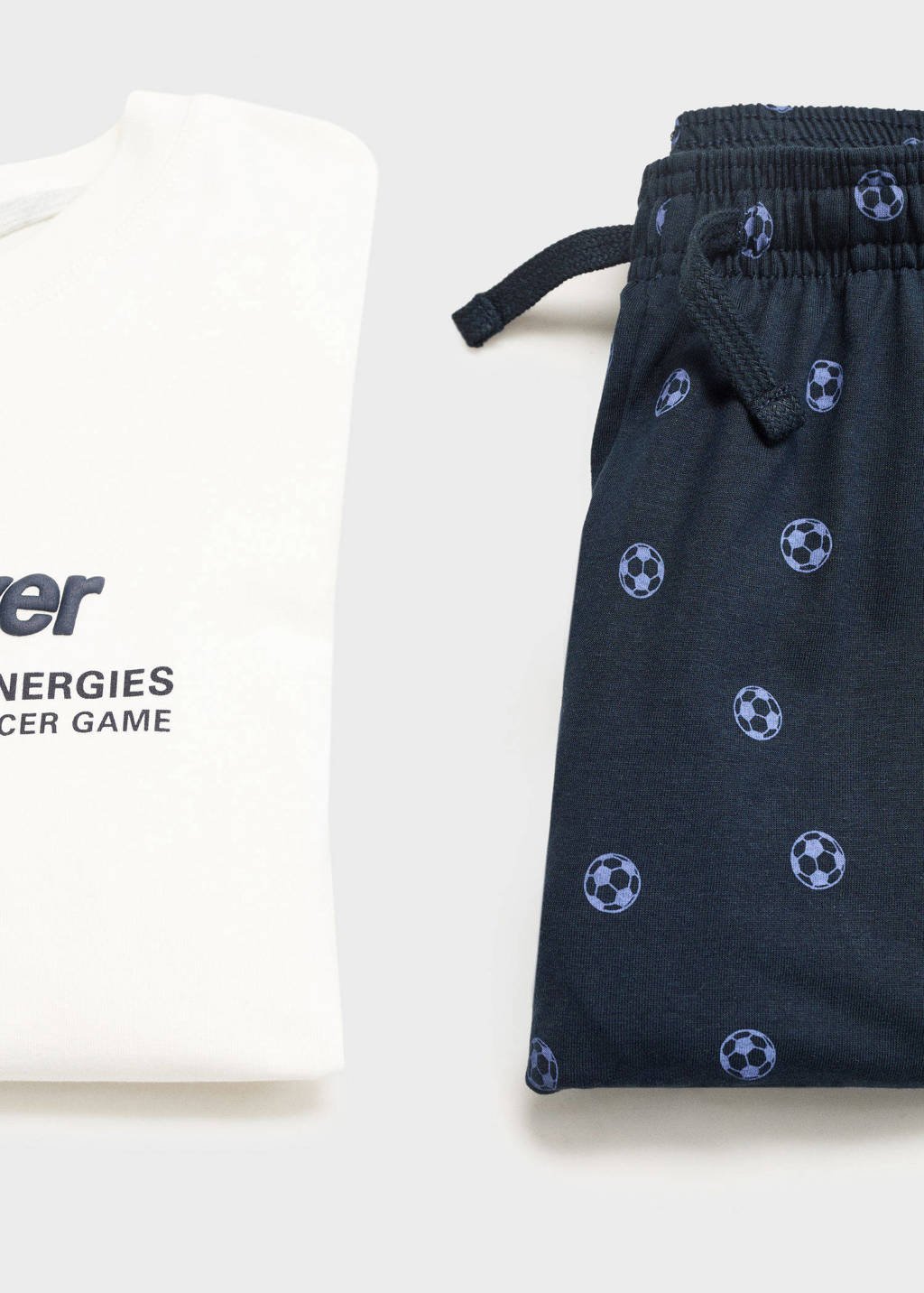 Mango Kids pyjama donkerblauw/wit