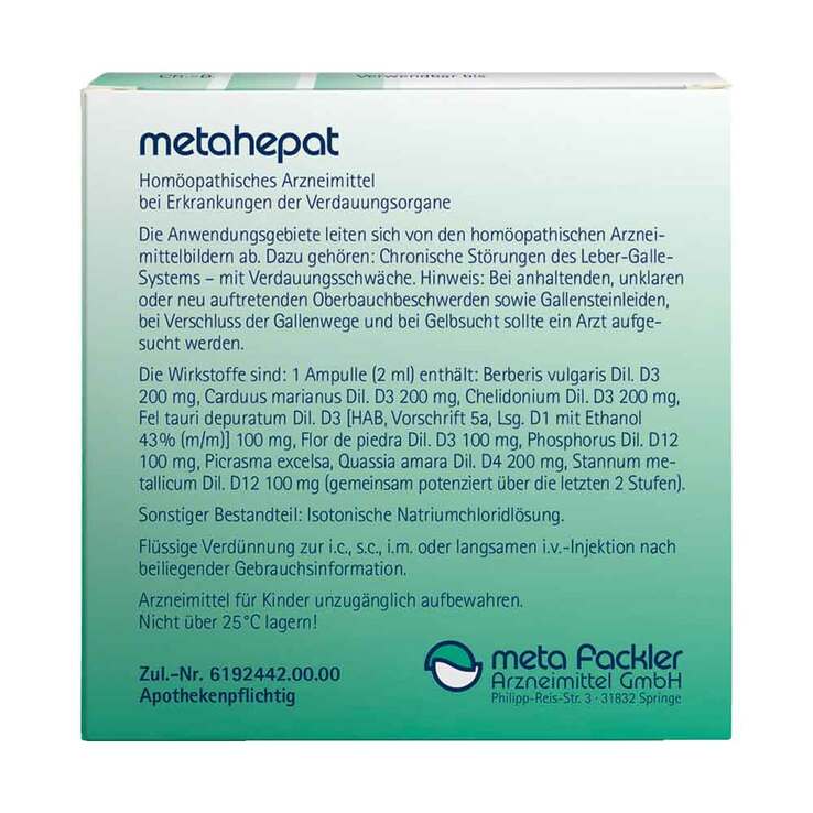 Metahepat Injektionslösung, 5X2 ml
